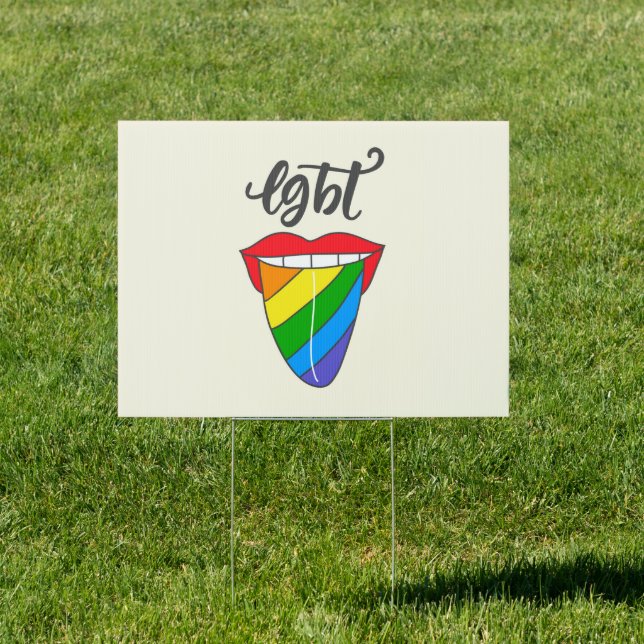 LGBT Rainbow Tongue Sign (Insitu)