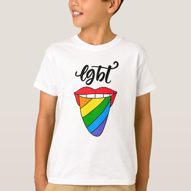 LGBT Rainbow Tongue T-Shirt (Front)