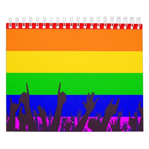 LGBT Rainbow Transgender Rainbow Flag With Waving Calendar