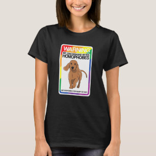 Lgbt Rainbow Warning Dachshund Bites Homophobes T-Shirt