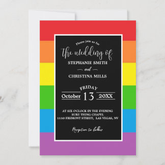 LGBT Rainbow Wedding Invitation