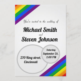 LGBT rainbow wedding invitation