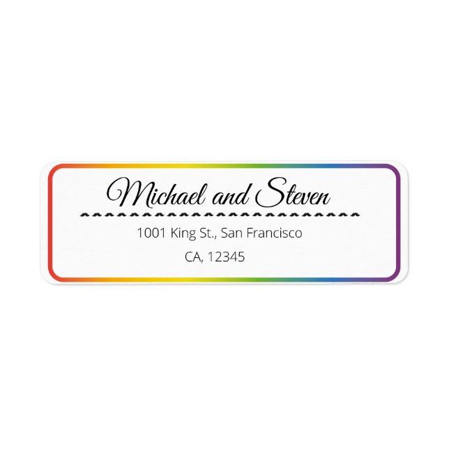 LGBT rainbow wedding label (Front)