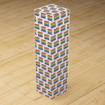 LGBT Rainbow Wedding Layer Cake Slice Gay Pride Wine Box<br><div class="desc">Design features an original marker illustration of a slice of rainbow wedding cake. Ideal for a wedding, engagement party, anniversary or shower, or for celebrating gay pride month! Just personalize with your information. This rainbow cake slice illustration is also available on other products. Don't see what you're looking for? Need...</div>