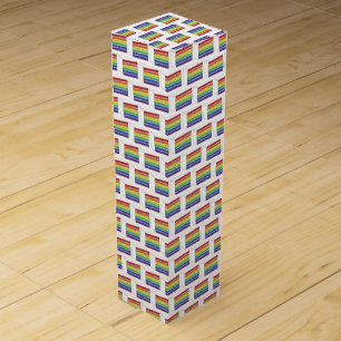 LGBT Rainbow Wedding Layer Cake Slice Gay Pride Wine Box