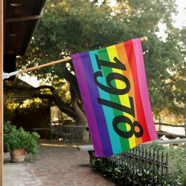 LGBT Rainbow with 1978 Gay Pride House Flag (In SItu)