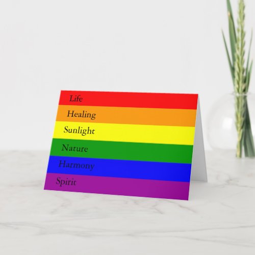 LGBT Rainbow With Meanings Basic Greeting Card