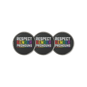LGBT Respect Gender Pronouns Gay Lesbian Trans Golf Ball Marker