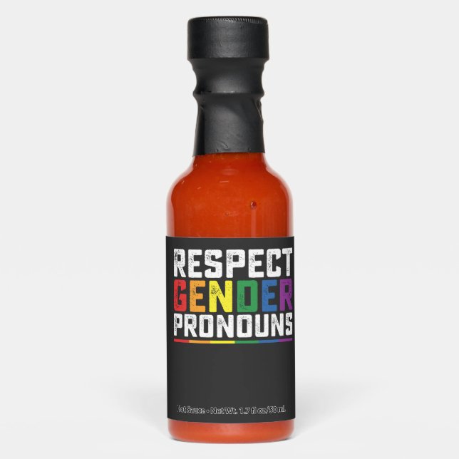 LGBT Respect Gender Pronouns Gay Lesbian Trans Hot Sauces (Front)
