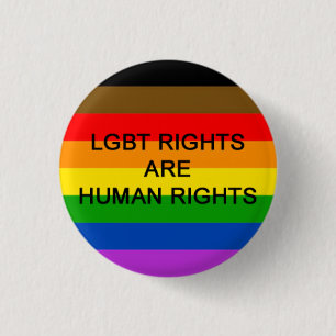 LGBT Rights Are Human Rights Badge (Philly Flag) Button