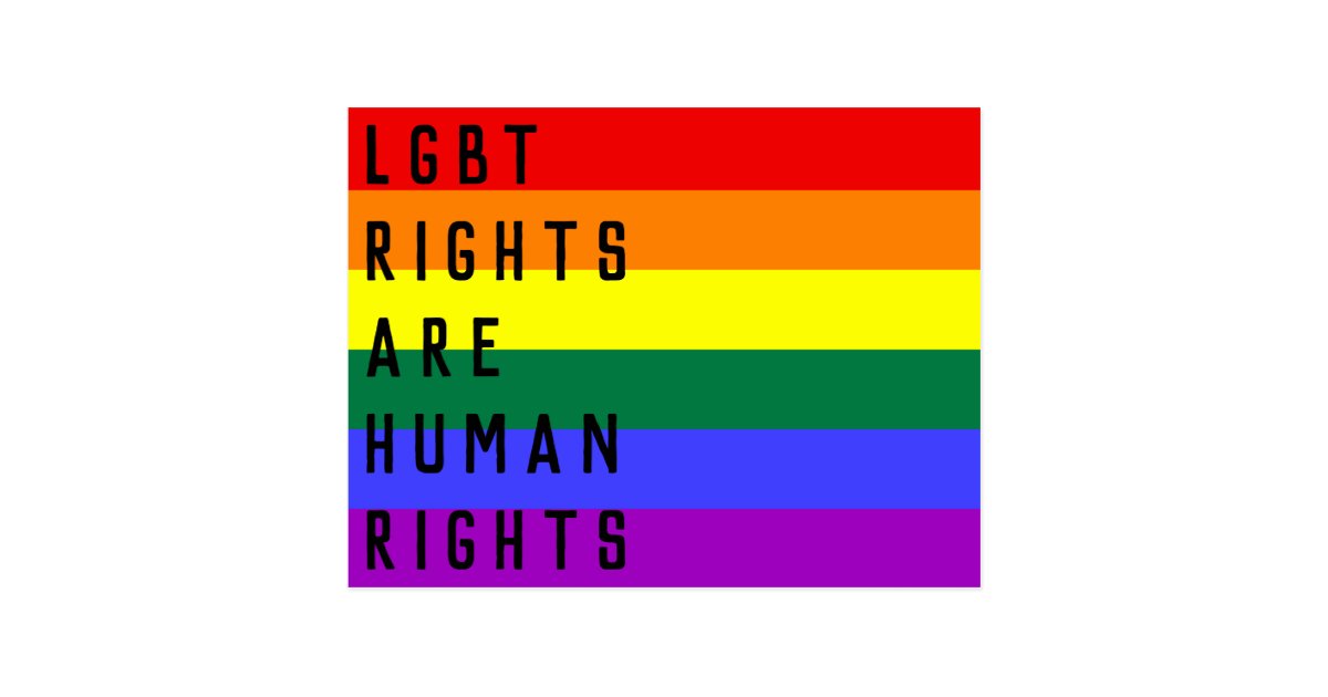 Lgbt Rights Are Human Rights Rainbow Flag Postcard