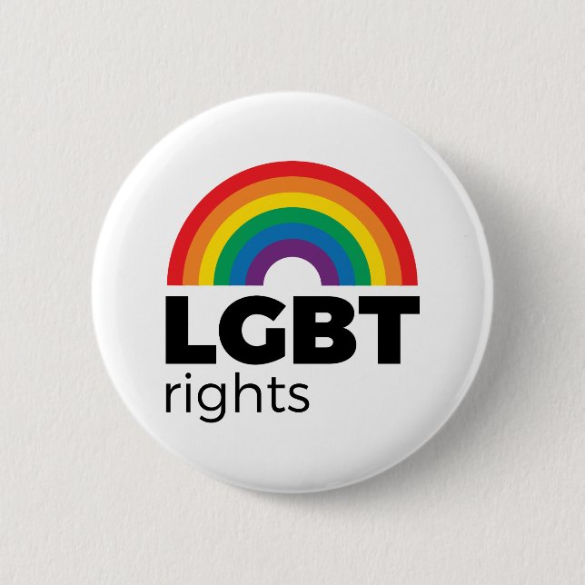 LGBT Rights Rainbow Button (Front)