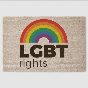 LGBT Rights Rainbow Fiber Doormat