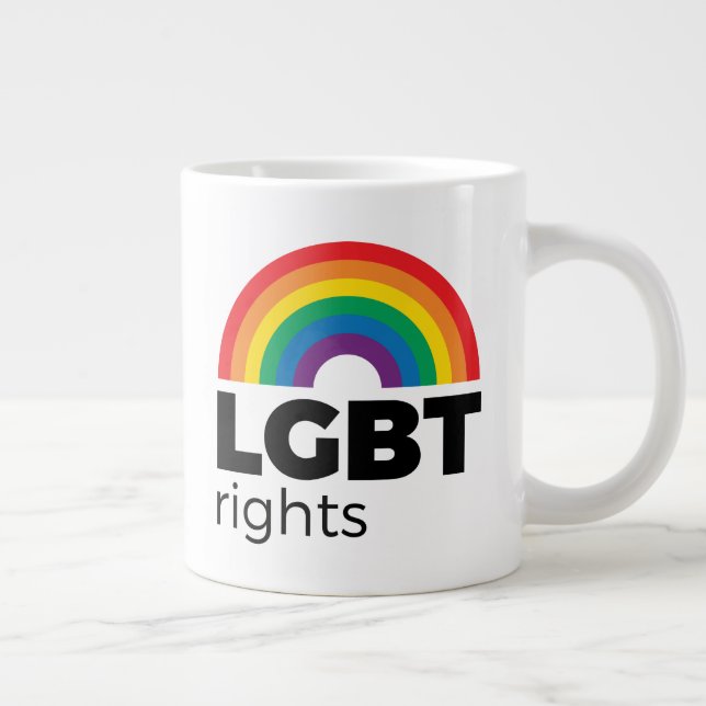 LGBT Rights Rainbow Giant Coffee Mug (Right)