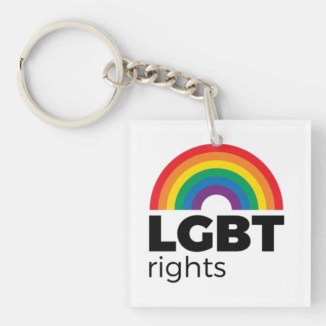 LGBT Rights Rainbow Keychain (Front)