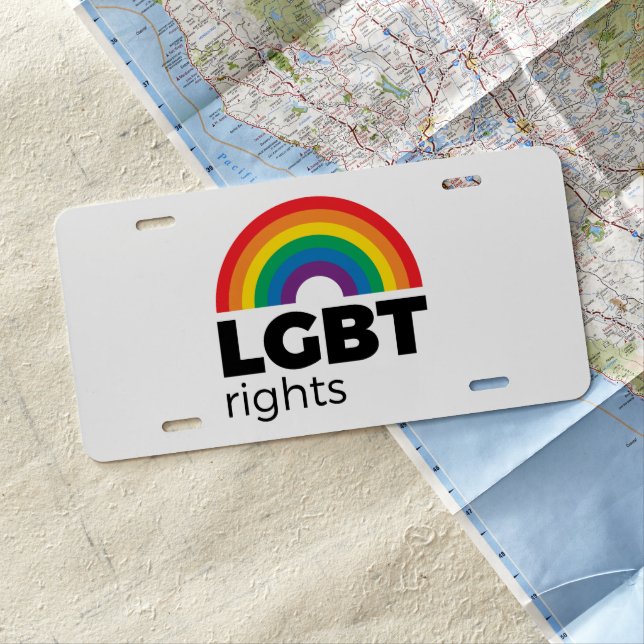 LGBT Rights Rainbow License Plate (In Situ)