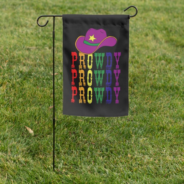 LGBT Rodeo Cowboy Cowgirl Howdy Gay Western  Garden Flag (In SItu)