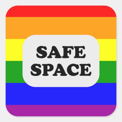 LGBT Safe Space Gay Pride Allyship Square Sticker