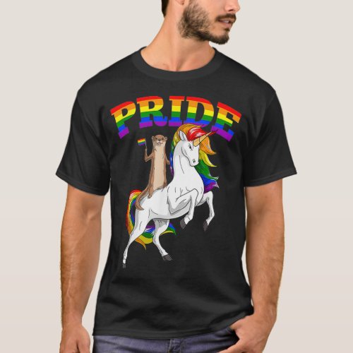 LGBT Sea Otter Unicorn Gay Pride Rainbow LGBTQ Cut T_Shirt