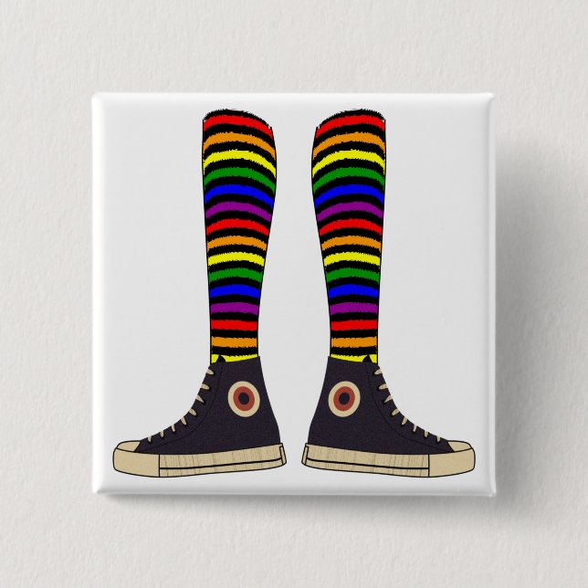 LGBT Socks Pinback Button (Front)