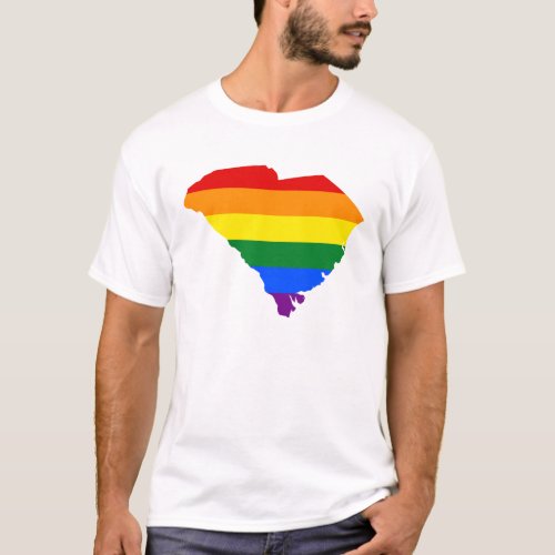 LGBT South Carolina US state flag map T_Shirt