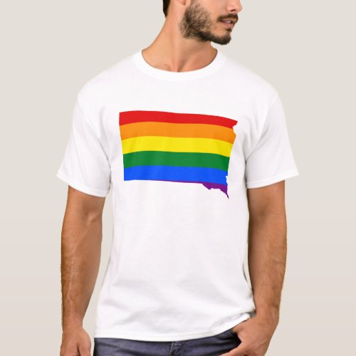 LGBT South Dakota US state flag map T_Shirt