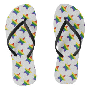 LGBT Star Pride Flag Glitter Flip Flops