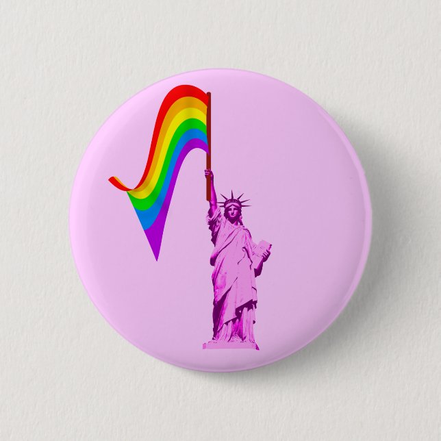 LGBT Statue of Liberty Button (Front)