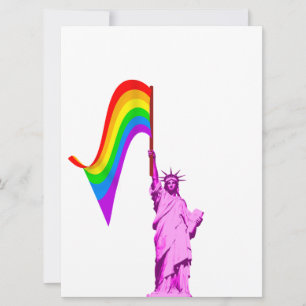 LGBT Statue of Liberty Wedding Invitation Template