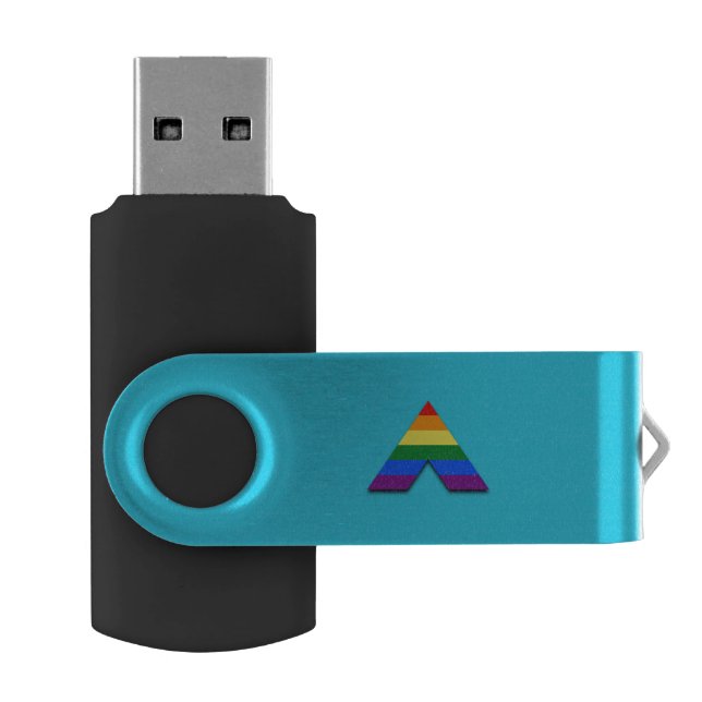 LGBT straight ally pyramid symbol Flash Drive (Opened)