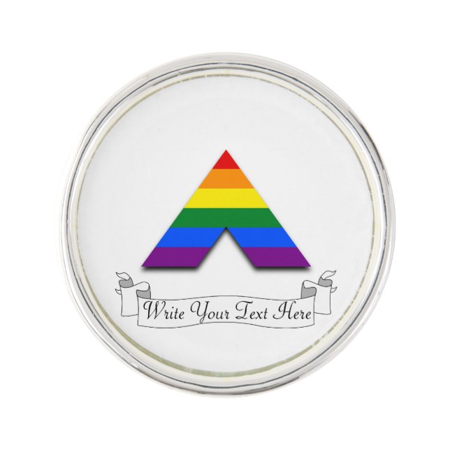 LGBT straight ally pyramid symbol Pin (Front)