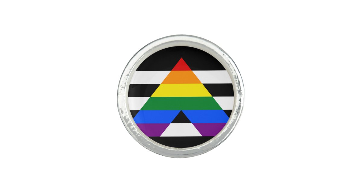 LGBT straight ally pyramid symbol Ring | Zazzle