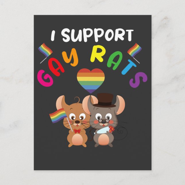 LGBT Support Gay Rats Wedding Celebration Queer Postcard (Front)
