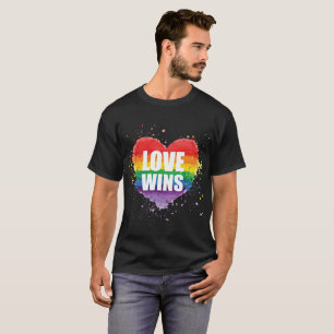 LGBT T-Shirt - Love Wins Rainbow Heart