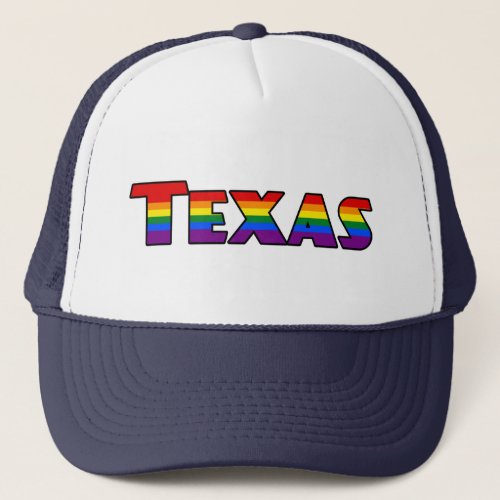 LGBT Texas Rainbow text Hat