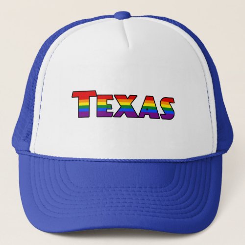 LGBT Texas Rainbow text Visor Trucker Hat