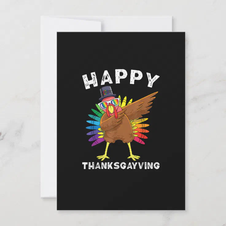 Lgbt Thanksgiving Turkey Lgbtq Rainbow Gay Pride Invitation Zazzle 9700