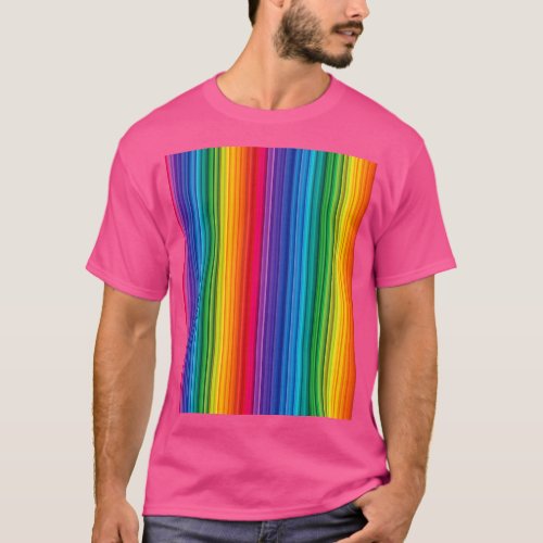 LGBT thin subtle modern rainbow flag vertical line T_Shirt