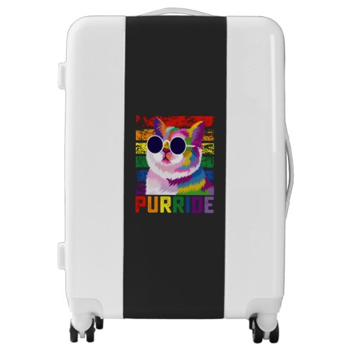 LGBT Tie Dye Pride Cat Purride Gay Rainbow Retro Luggage