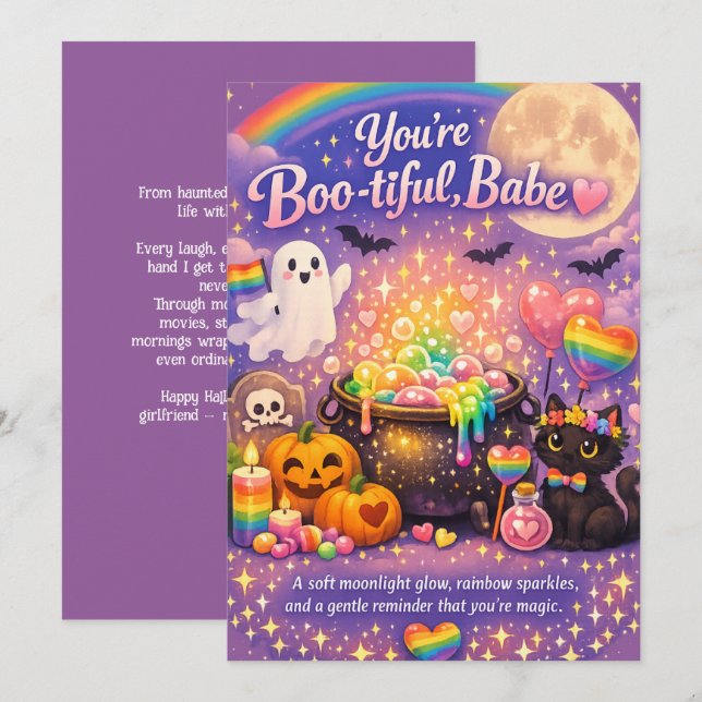 🎃🌈 LGBT To My Beautiful Lady  Invitation (Front/Back)