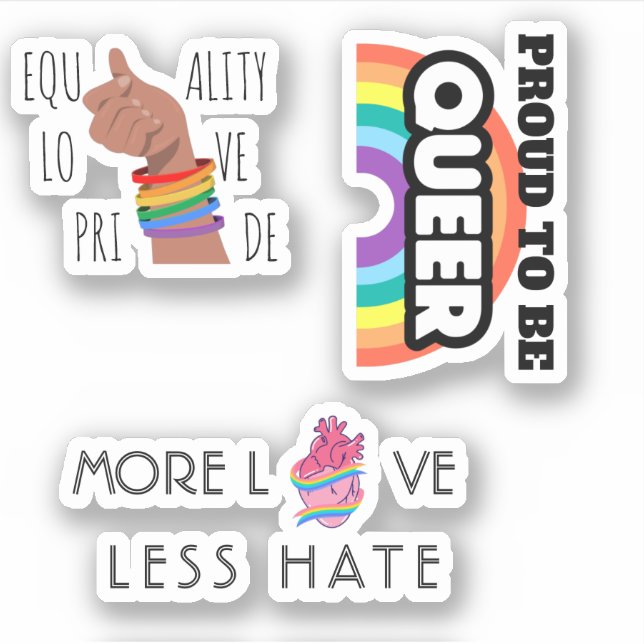 LGBT trans queer rainbow graphics quote bundle Sticker (Front)
