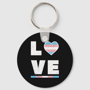 LGBT Transgender Pride Flag Distressed Grunge Love Keychain