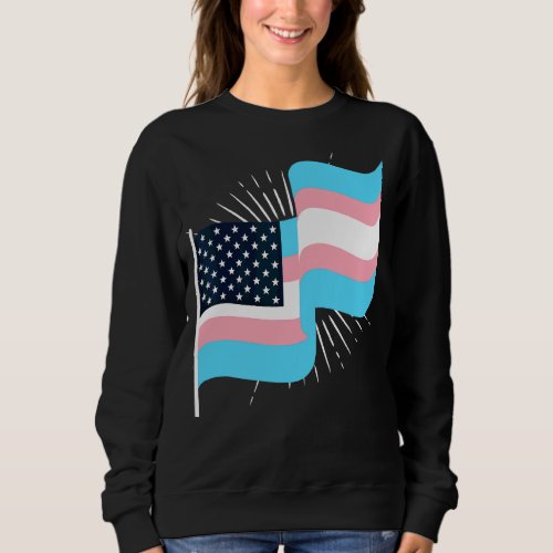 Lgbt Transsexual Us Flag Equality Trans Pride Tran Sweatshirt