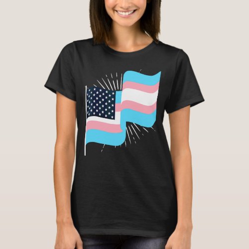 Lgbt Transsexual Us Flag Equality Trans Pride Tran T_Shirt
