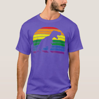LGBT  TRex Gay Pride Lesbian Dinosaur Sunset  T-Shirt