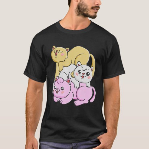 LGBT Twink PRIDE Flag LGBTQ Rainbow Kawaii Cat Pil T_Shirt