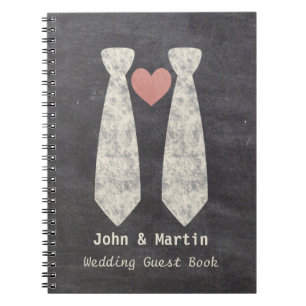 LGBT Tying The Knot Faux Chalkboard Gay Wedding Notebook