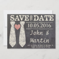 LGBT Tying the Knot Faux Chalkboard Save the Date