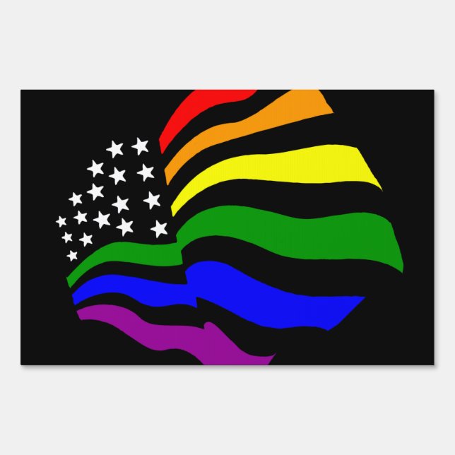 LGBT USA Flag Sign (Front)