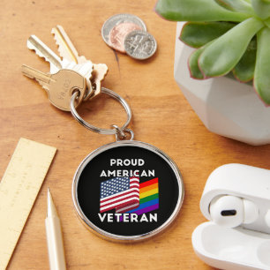 Lgbt Veterans - American Flag Keychain